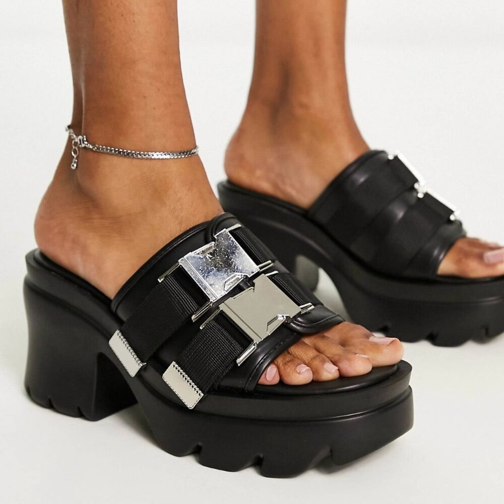 Public Desire Oslo Chunky Heeled Sandal US 6